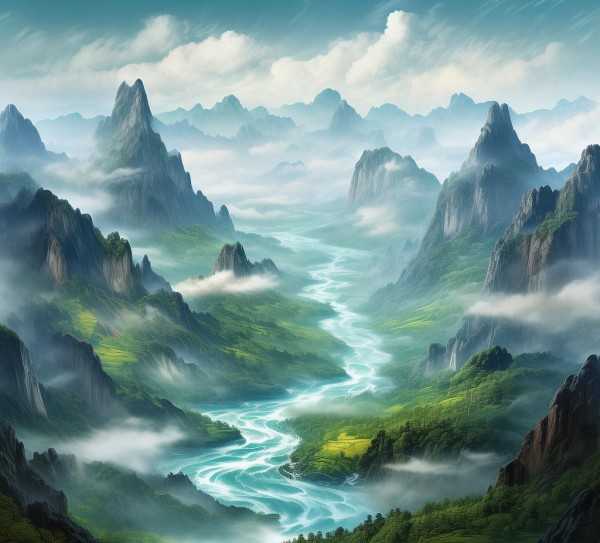 成语中的山水画卷，山川之喻的艺术魅力,山川之喻，成语中的山水画卷,成语,比喻,第1张